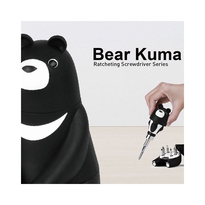 【iThinking】Bear kuma黑熊酷毛棘輪起子組_4