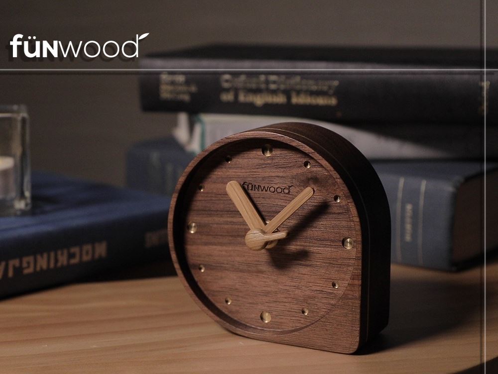 【方木fünwood】木銅桌鐘｜木合金水滴造型桌鐘
